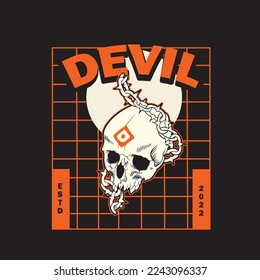 Japanese Demon Oni Mask Logo Design vector illustration,it can be used for shirt design or poster