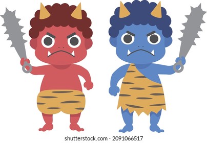 Japanese demons "akaoni" and "aooni"