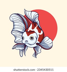 Japanese design goldfish vector art