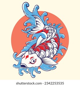 Japanese design koi vector art