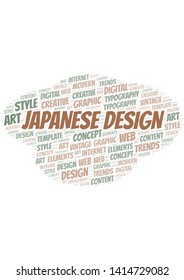 Japanese Design word cloud. Wordcloud made with text only.