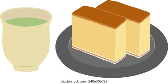 Japanese dessert castella sweet pancake　 sponge cake