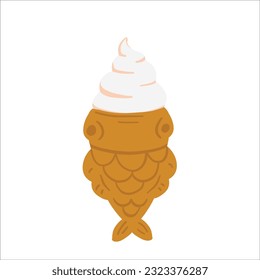 Japanese dessert hand drawn fish ice cream