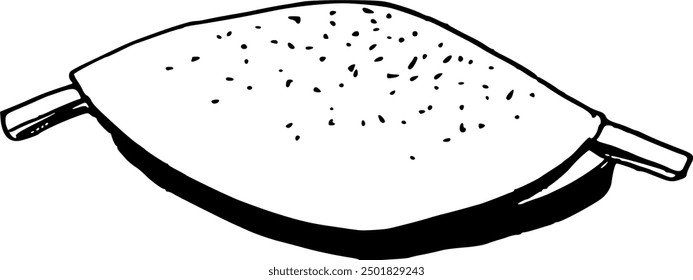 Japanese dessert mochi. Food boho. Hand drawn minimal design. Perfect for wallpaper, template, banner, wall decor, print, postcard, cover. Vector sketch illustration