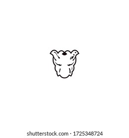 japanese devil mask logo icon design with simple line art style