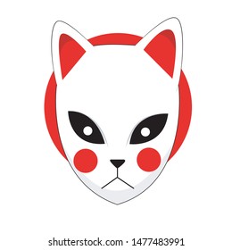 Japanese devil mask with vector illustration