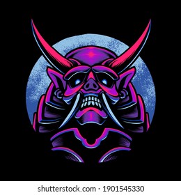 Ilustración del vector Samurai del diablo japonés