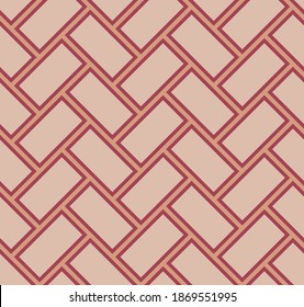 Japanese Diagonal Brick Vector Seamless Pattern