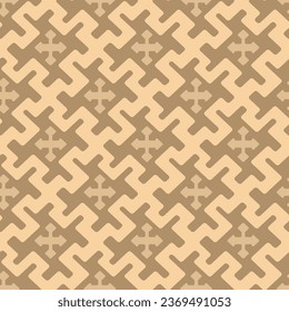 Japanese Diagonal Cross Shape Motif Vector Seamless Pattern