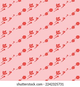 Patrón transparente del vector de línea de flor diagonal japonés