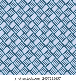 Japanese Diagonal Line Checkered Vector Seamless Pattern
