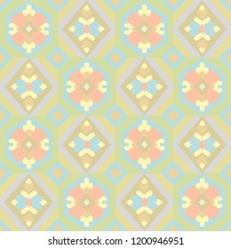 Japanese Diagonal Square Flower Pattern