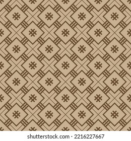 Japanese Diagonal Square Net Vector Seamless Pattern