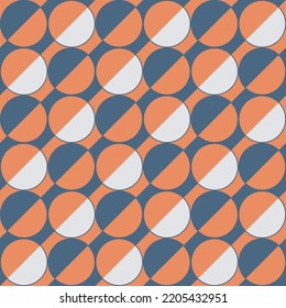 Japanese Diagonal Stripe Circle Vector Seamless Pattern