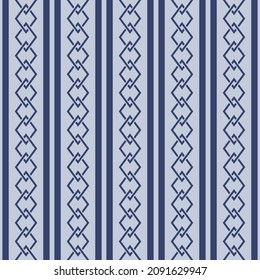 Japanese Diamond Chain Stripe Vector Seamless Pattern