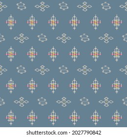 Japanese Diamond Cross Shape Motif Vector Seamless Pattern