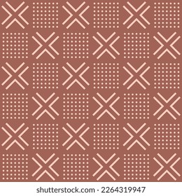 Japanese Diamond Dot Checkered Vector Seamless Pattern