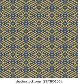Japanese Diamond Flower Vector Seamless Pattern