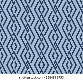 Japanese Diamond Line Chain Vector Seamless Pattern