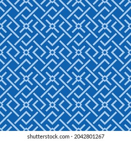 Japanese Diamond Maze Vector Seamless Pattern