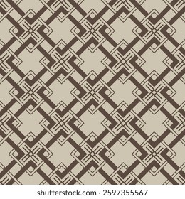 Japanese Diamond Net Line Vector Seamless Pattern