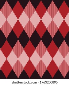 Japanese Diamond Plaid Vector Seamless Pattern