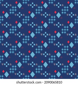 Japanese Diamond Plaid Vector Seamless Pattern