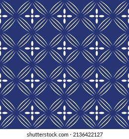 Japanese Diamond Square Petal Vector Seamless Pattern