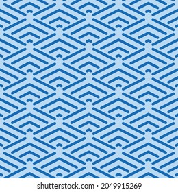 Japanese Diamond Wave Vector Seamless Pattern