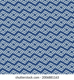 Japanese Diamond Zigzag Weave Vector Seamless Pattern