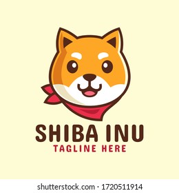 japanese dog Shiba inu logo design template