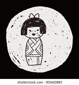 Japanese doll doodle