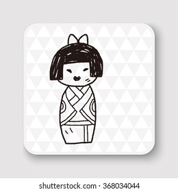 Japanese doll doodle