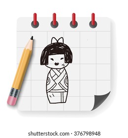 Japanese doll doodle