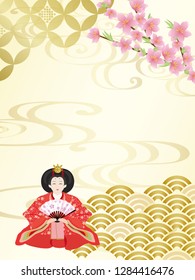 Japanese doll festival vector background.