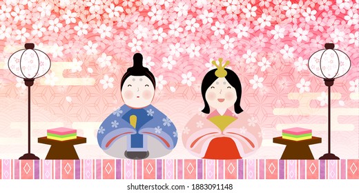 Japanese doll spring event background