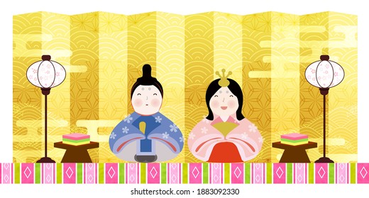 Japanese doll spring event background