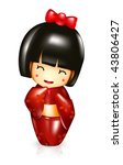Japanese doll, vector