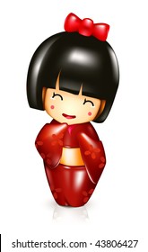 muñeca japonesa, vector