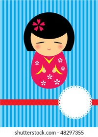 japanese doll vector