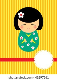 japanese doll vector