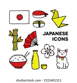 japanese doodle icons