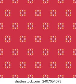 Japanese Dot Square Motif Vector Seamless Pattern