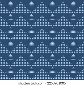 Japanese Dot Triangle Checkered Vector Seamless Pattern
