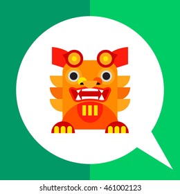 Japanese dragon flat icon