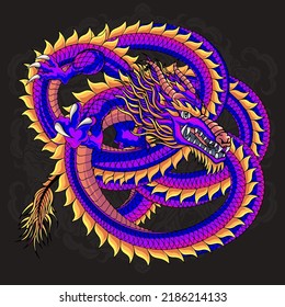 Japanese dragon symbol vector illustration. Japanese dragon symbol vector illustration