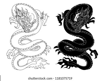 Japanese dragon tattoo style.