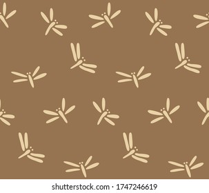 Japanese Dragonfly Vector Seamless Pattern