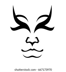 Japanese drama Kabuki face. Make up