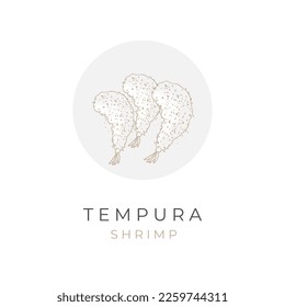 Japanese Ebi Furai Tempura Line Art Illustration Logo